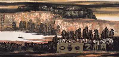王焕波 淡扫明湖开玉镜 横幅 67×136cm